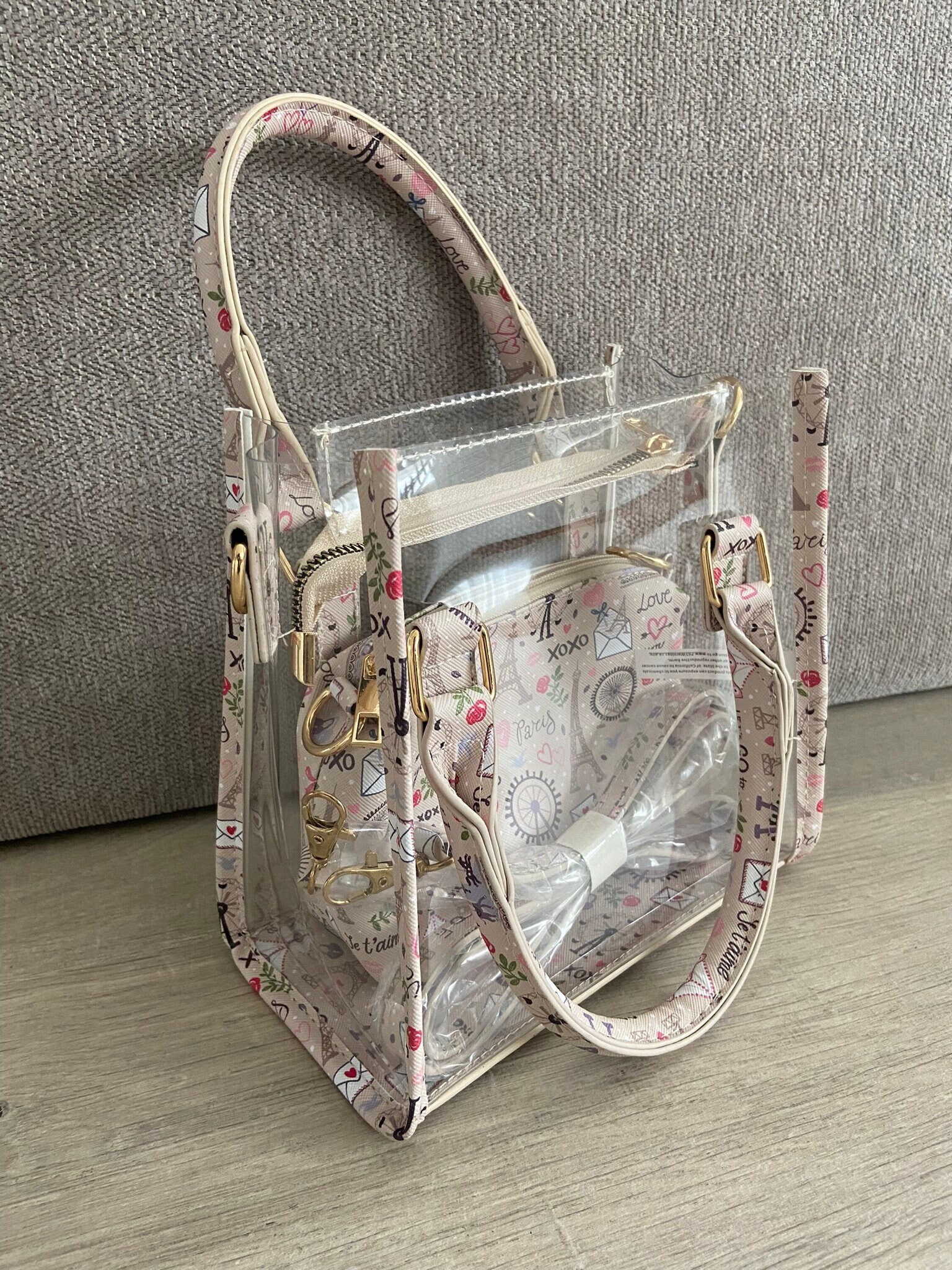 Stadium Approved Bag-in-bag Clear Top Handle Purseparis Love 