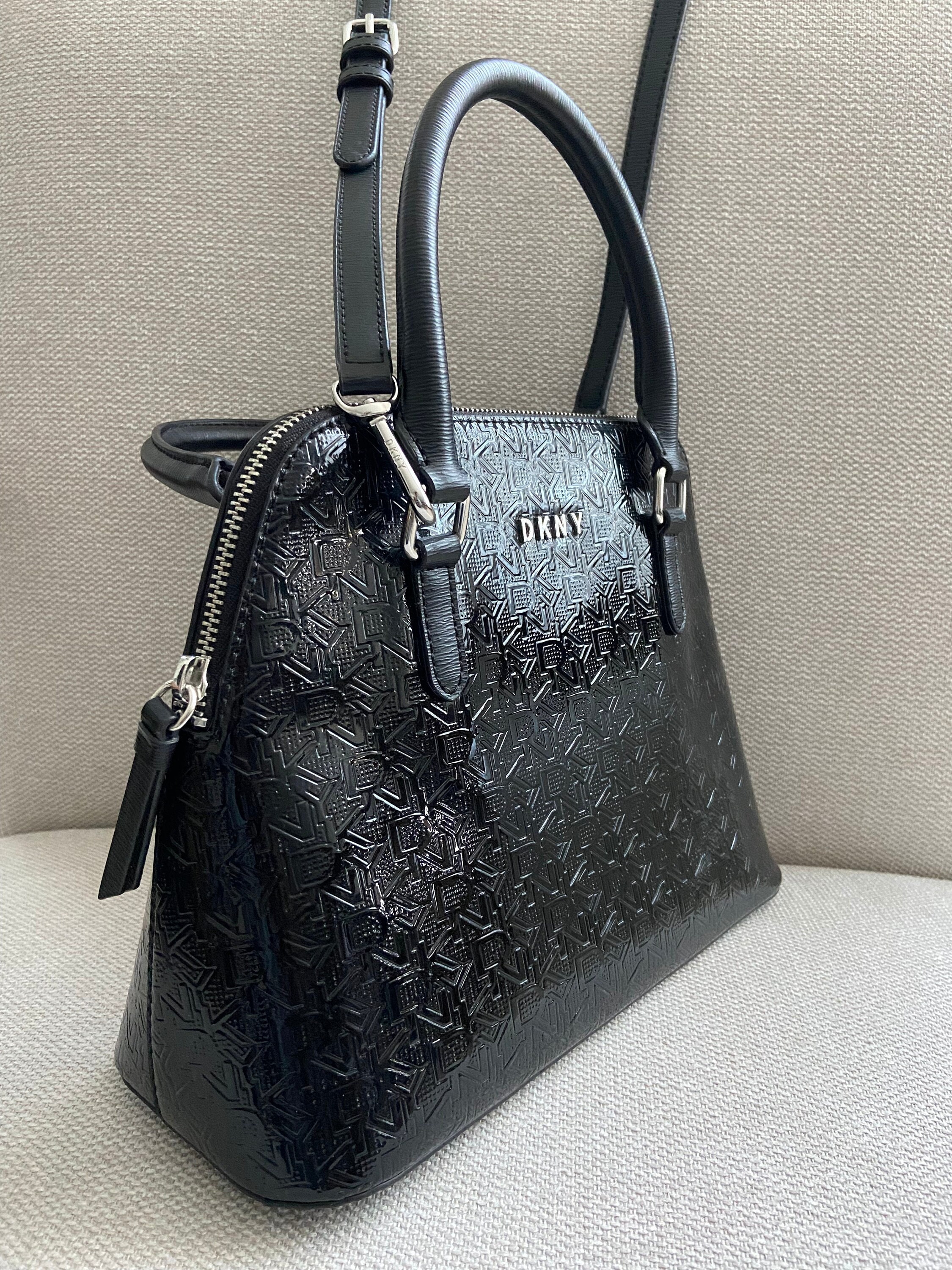 DKNY Brynn Flap Demi Shoulder Bag, Black/Gold: Handbags: Amazon.com