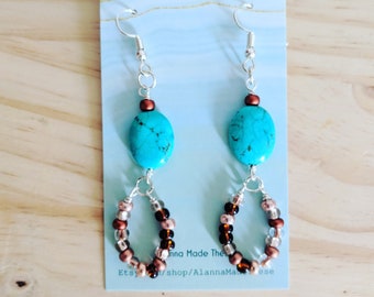 Copper droplets earrings