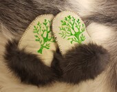 Baby gloves, mittens rabbit skin