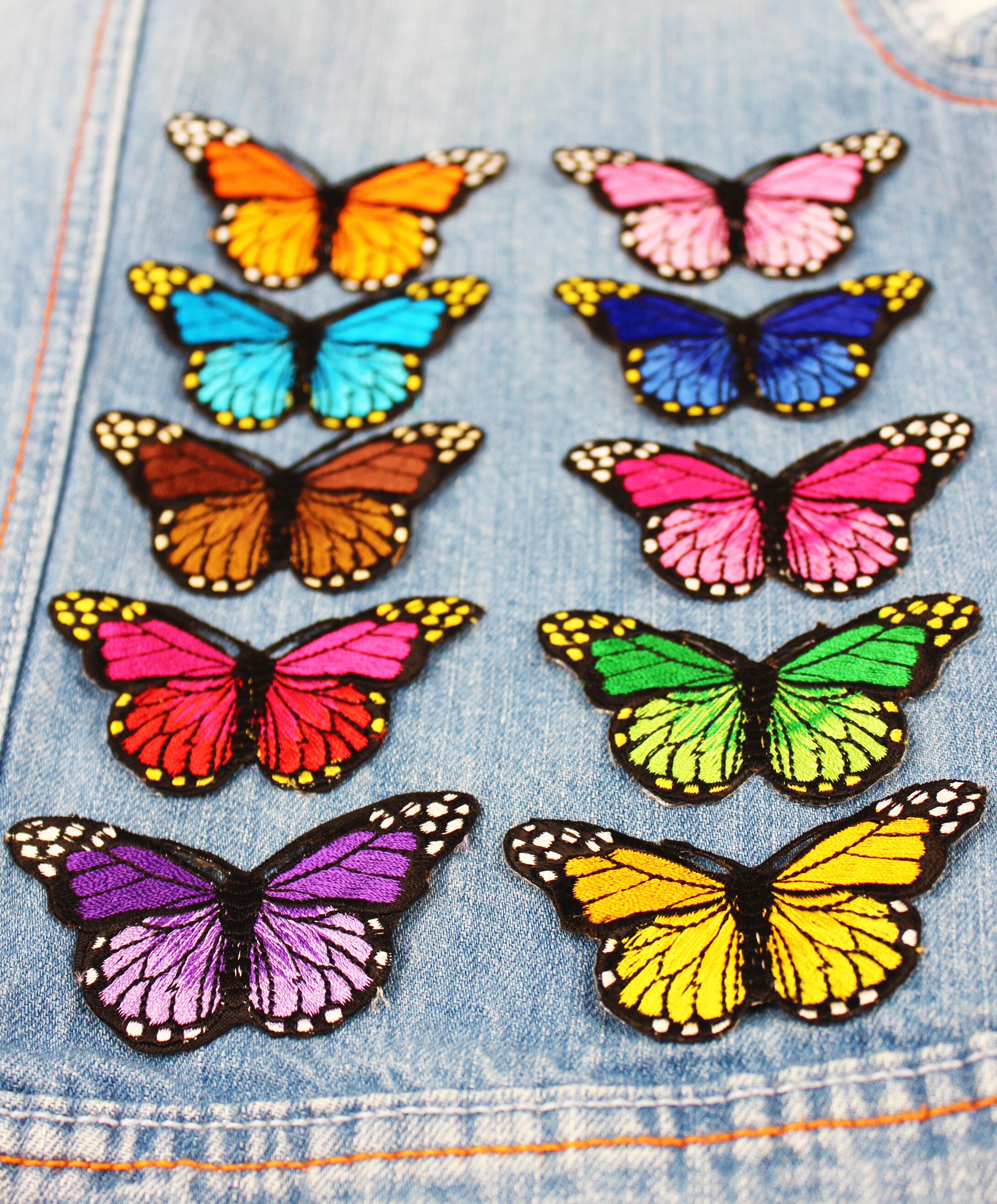 Butterfly Embroidered patches Lovely bug Patches for jackets Etsy