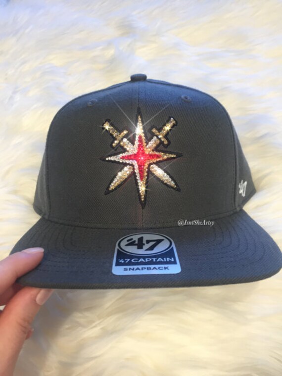 Vegas Golden Knights Gray Hat Made With Swarovski Crystals Etsy