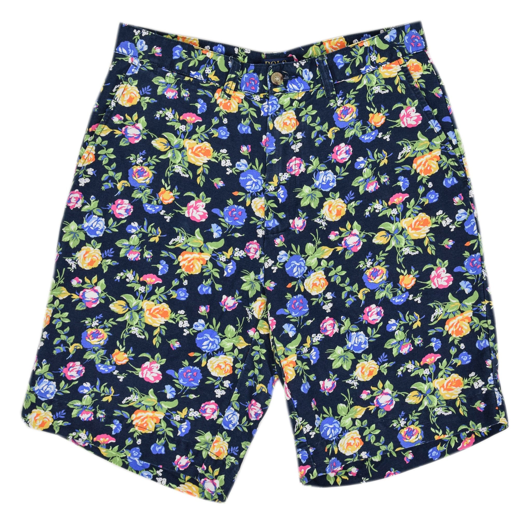 Image of Polo Ralph Lauren Flat Front Floral Cotton Chino Shorts 29/30 W