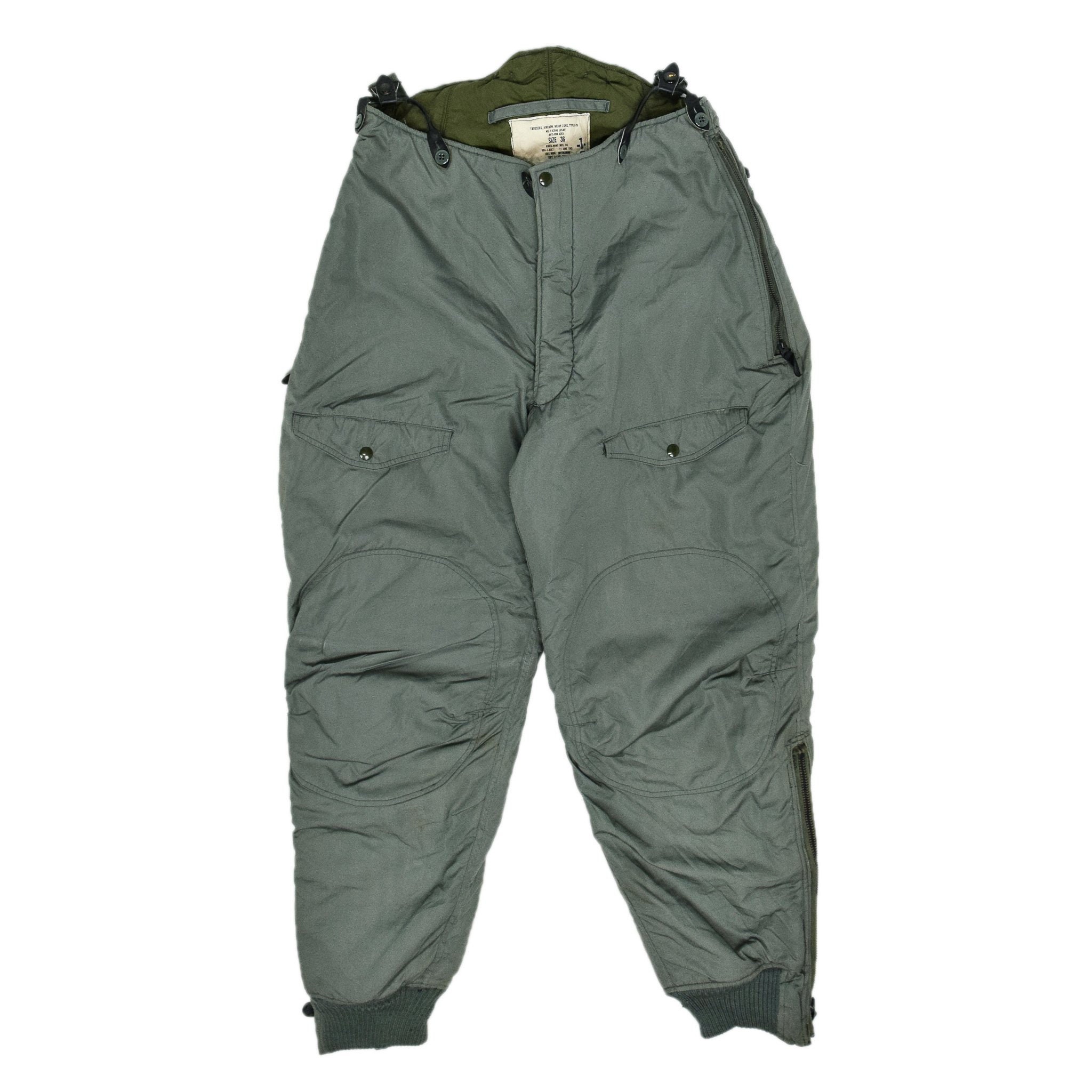 Image of Vintage 60S Vietnam Usaf F-1B Aircrew Heavy Zone Flying Trousers Green Size 36