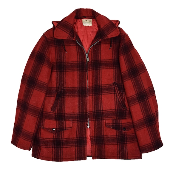 Vintage 40s 50s Penneys Foremost Wool Plaid Huntin