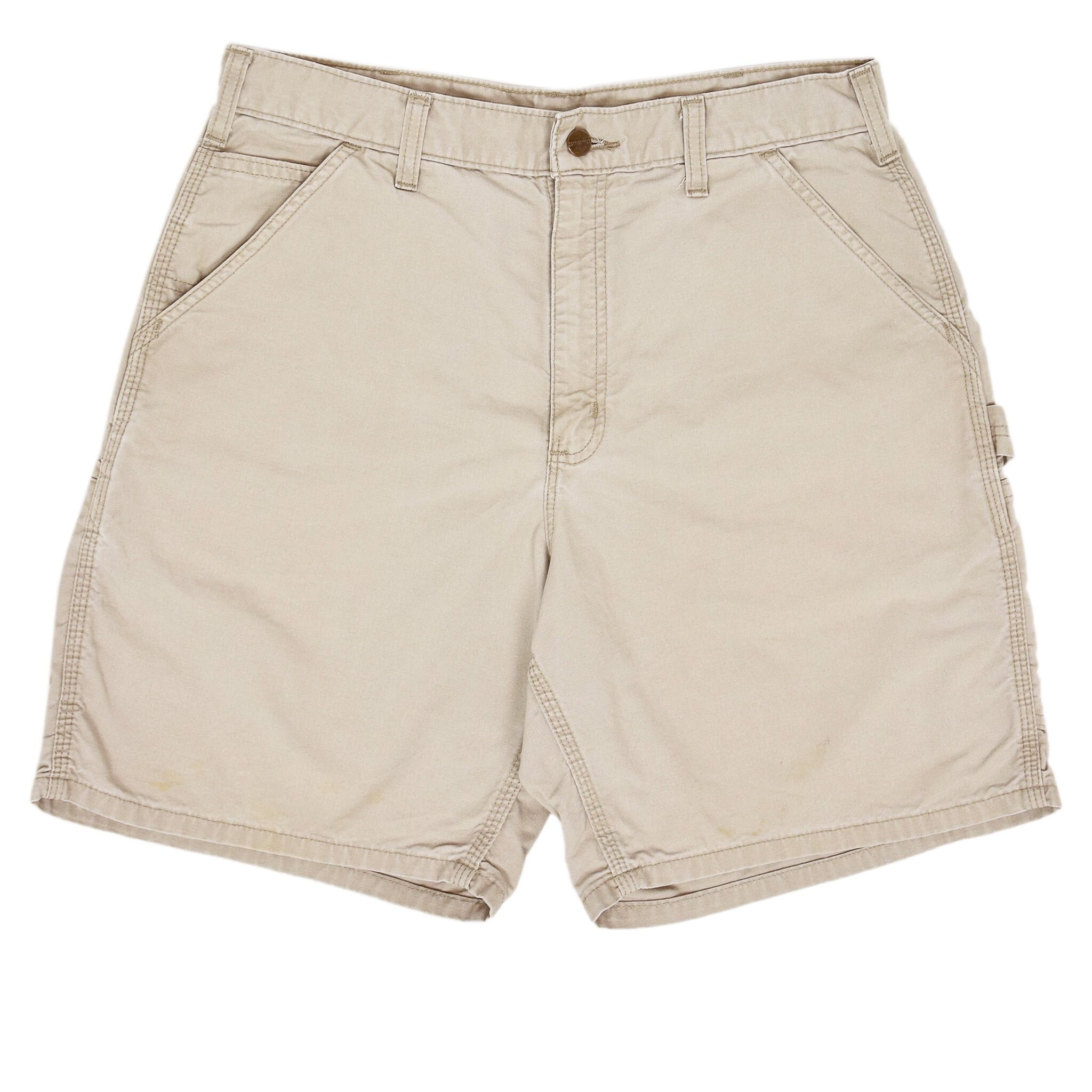 Image of Vintage Carhartt Stone Cotton Canvas Utility Work Shorts 32 W