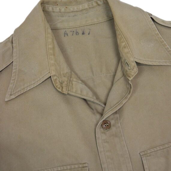 Vintage 40s 50s US Army Khaki Cotton Twill Milita… - image 5