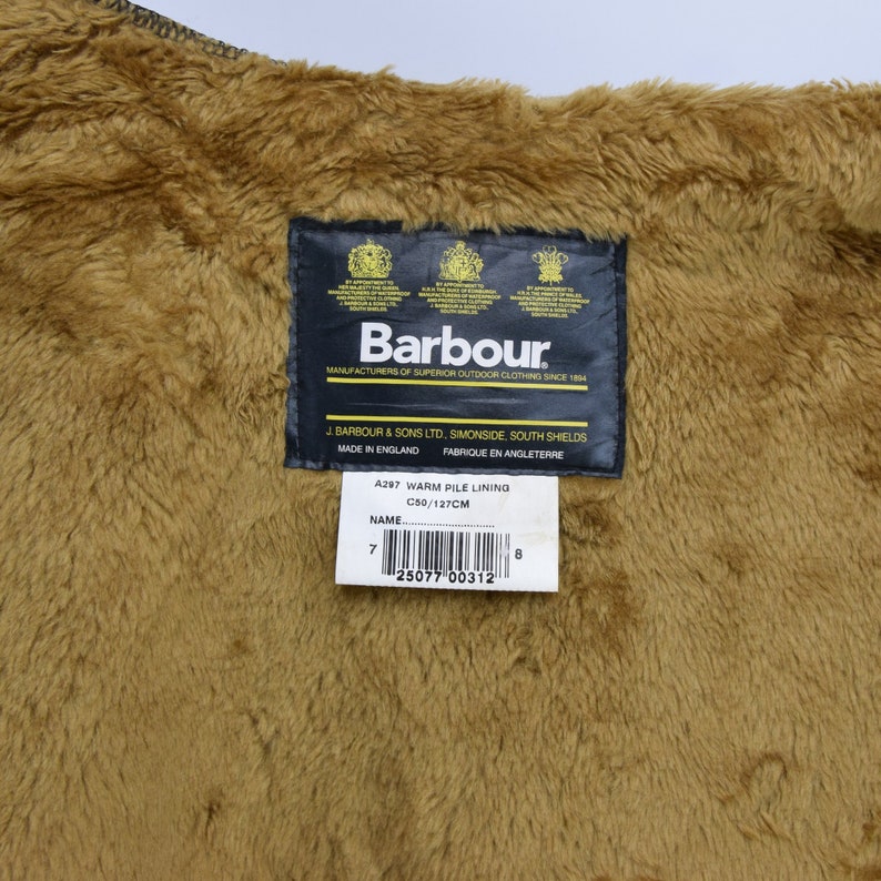 Vintage Barbour A297 Warm Pile Lining Faux Fur Liner Made In | Etsy