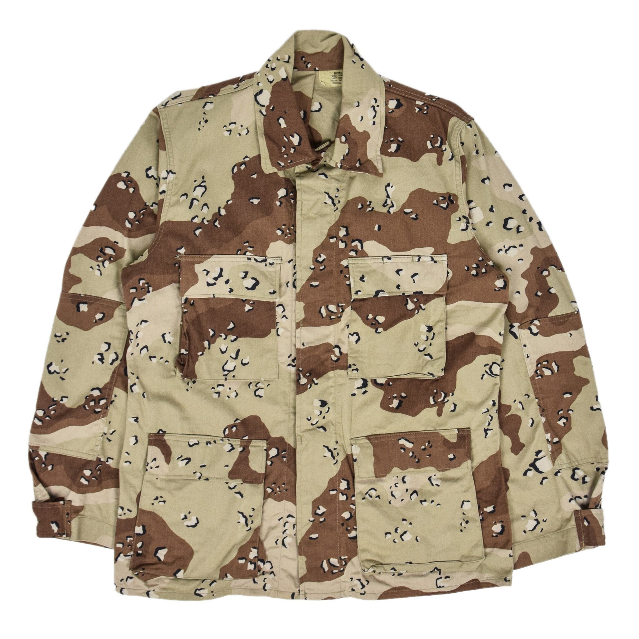 Image of Vintage 80S Us Army Choc Chip Desert Camo Bdu Combat Coat Field Jacket M