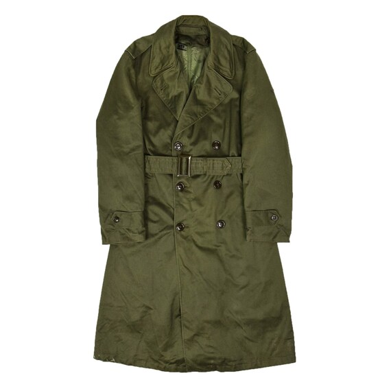 Vintage 50s Vietnam Era US Army OG-107 Long Trench