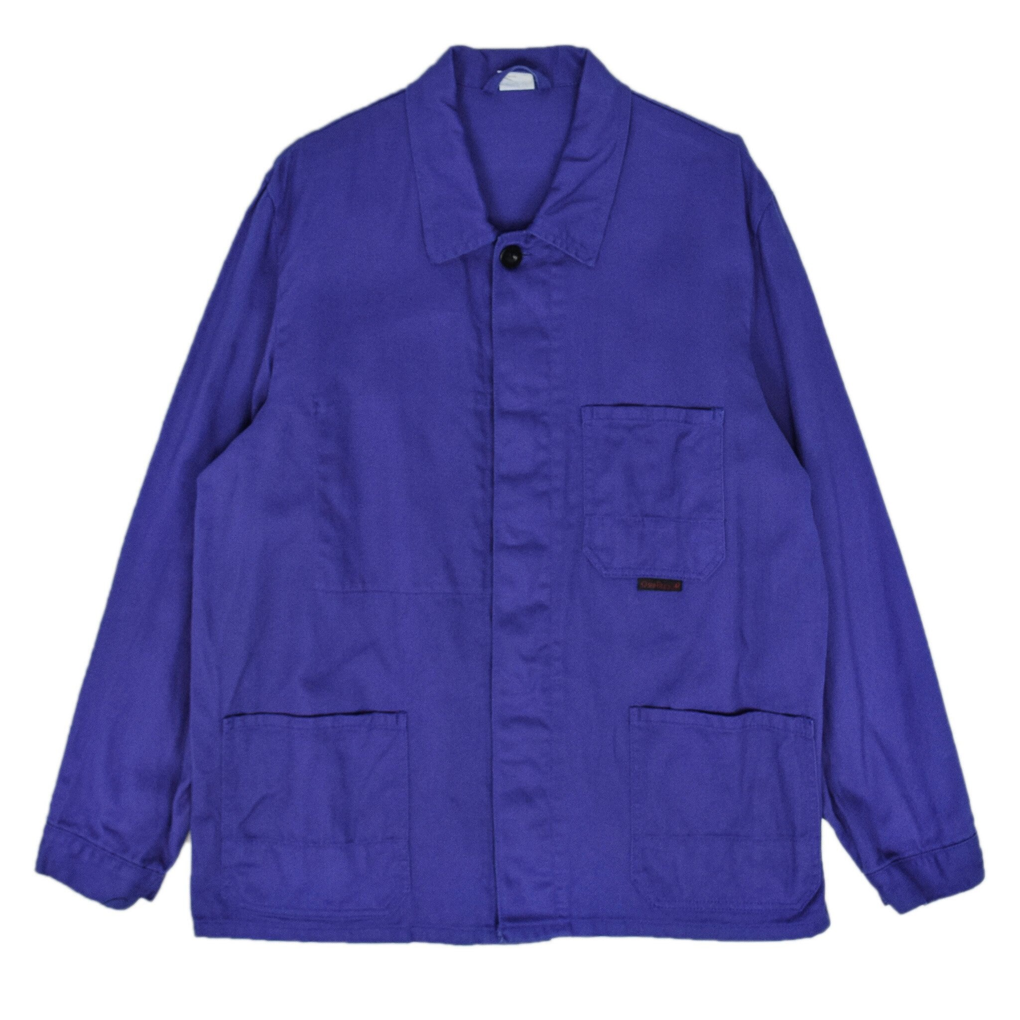 Image of Vintage Bright Blue French Style Worker Sanforized Cotton Twill Chore Jacket M