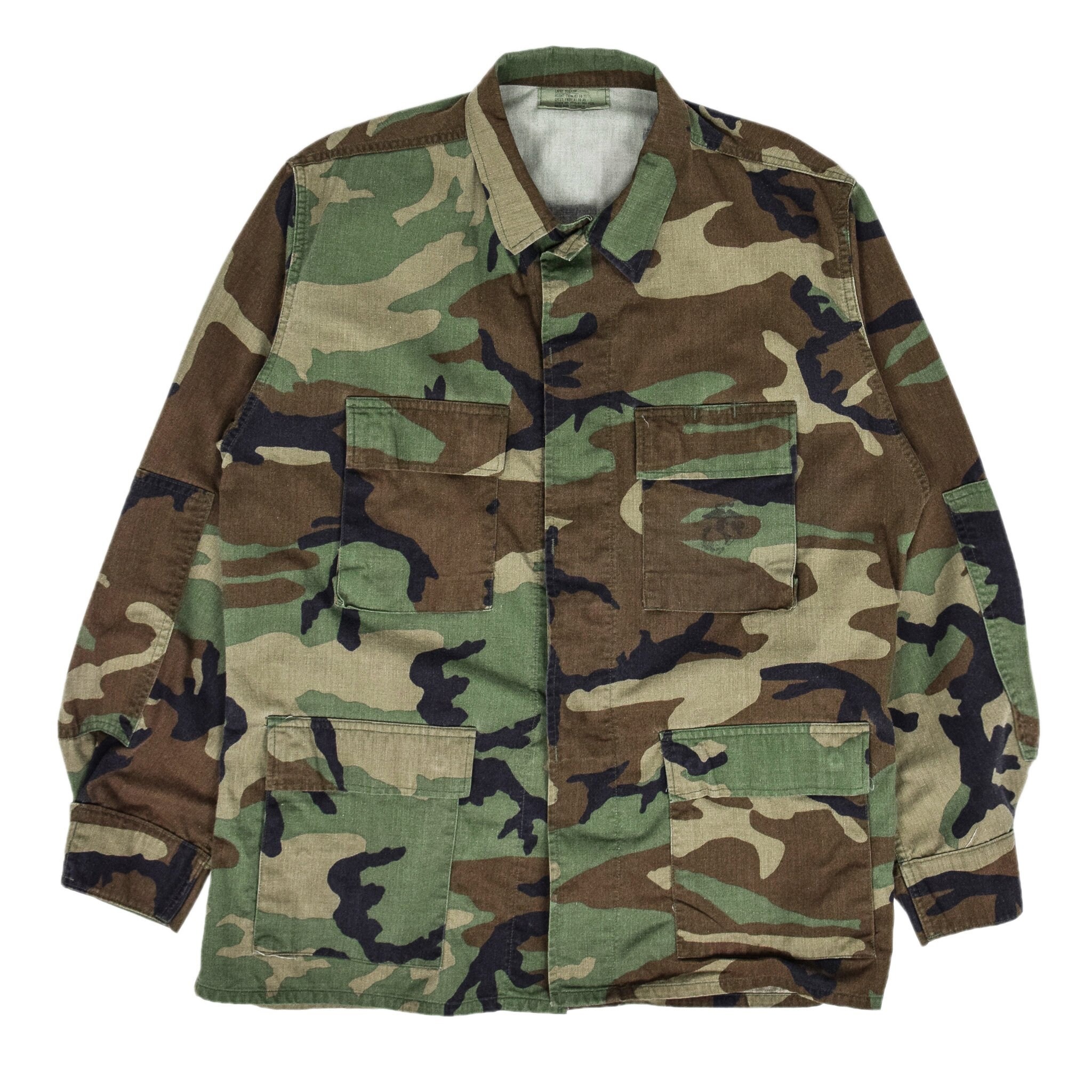 Vintage 90s USMC Woodland Camouflage Combat Coat Field Jacket Etsy