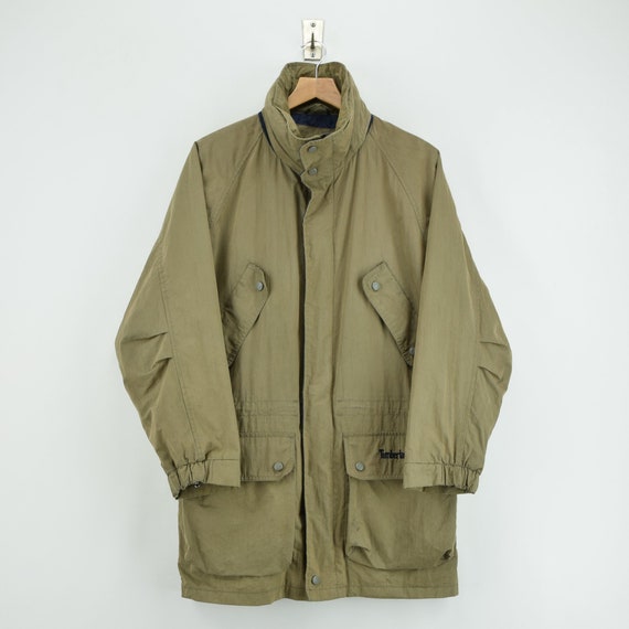Vintage Timberland Olive Green Coat Jacket with Concealed Hood | Etsy