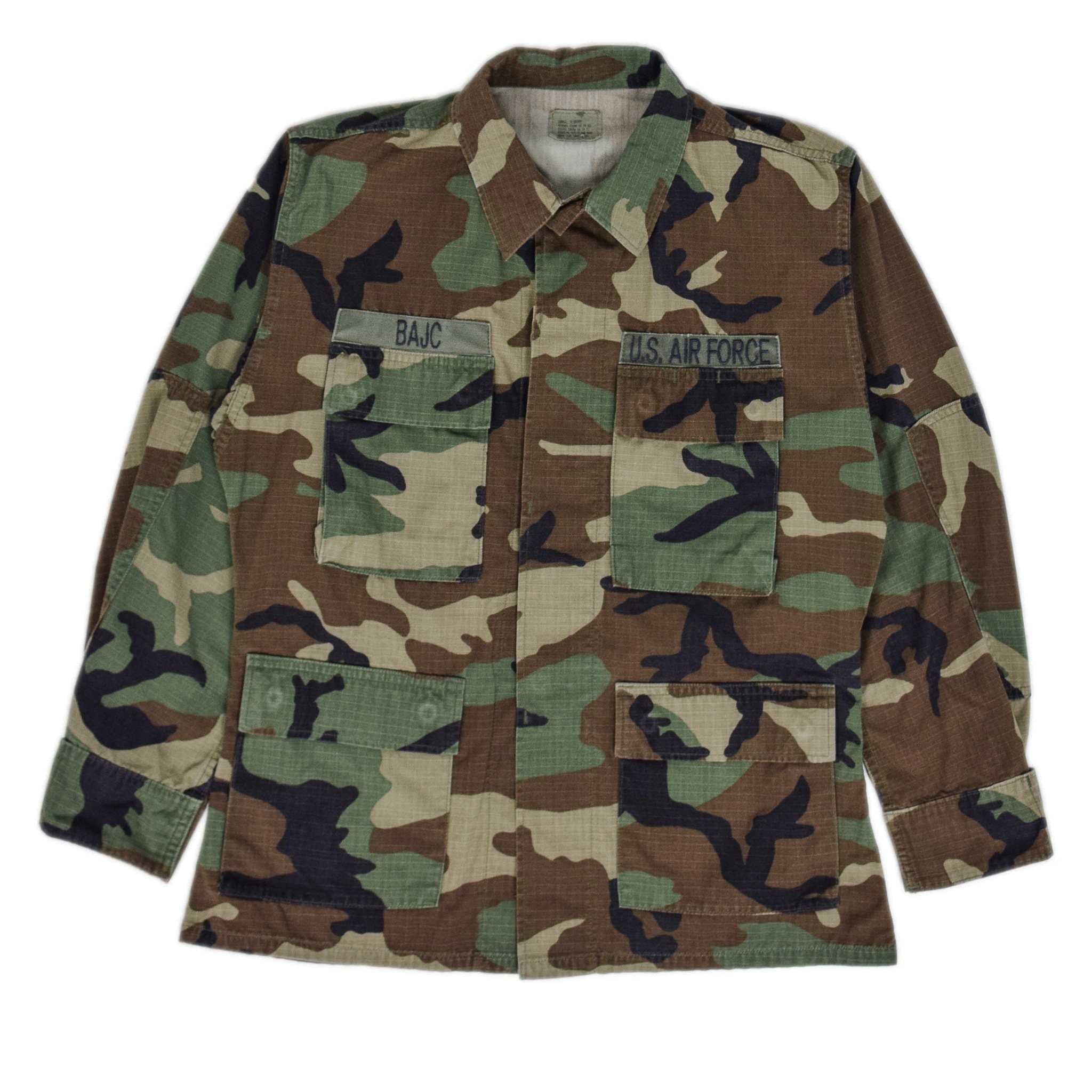 Image of Vintage 90S Usaf Hot Weather Woodland Camouflage Combat Coat Jacket S X-Short