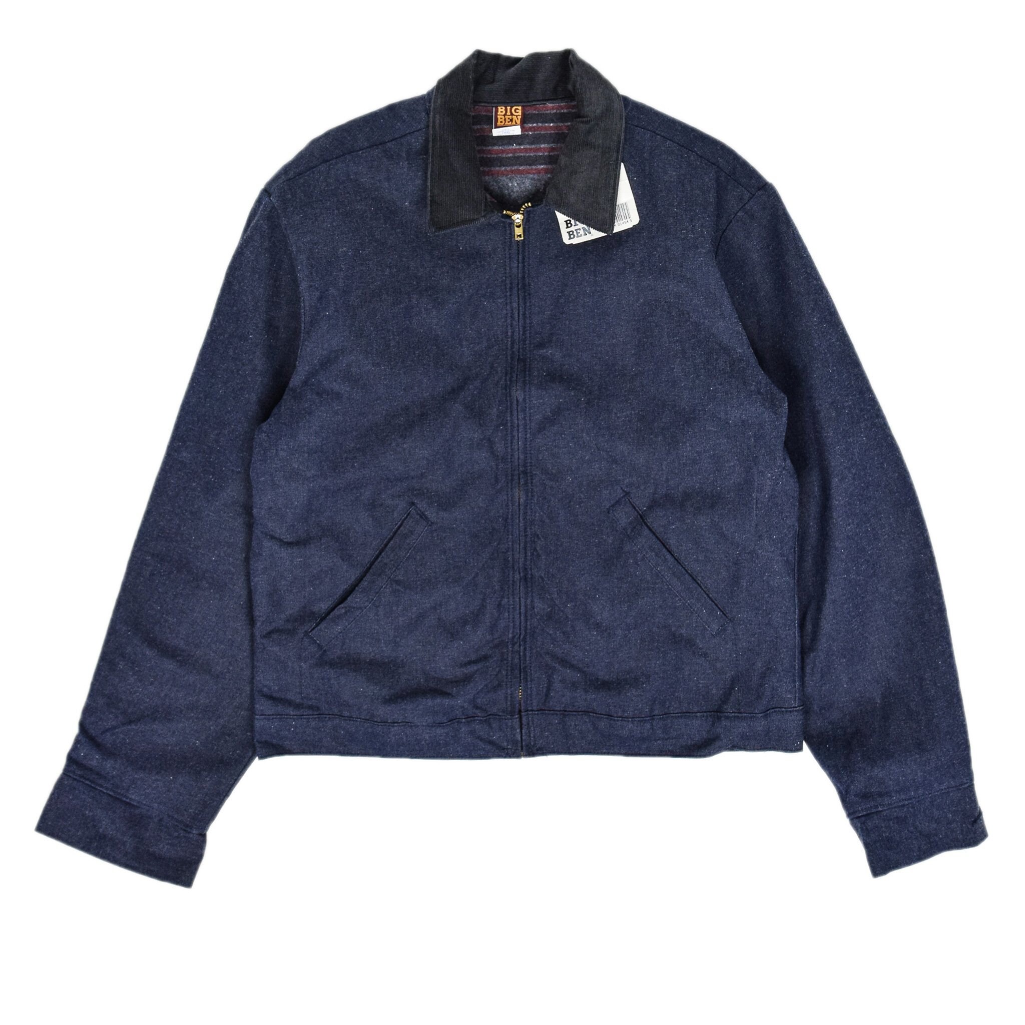 Image of Vintage Deadstock Wrangler Big Ben Blue Blanket Lined Denim Chore Jacket L