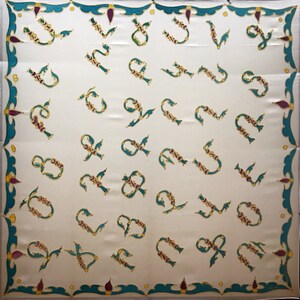 Gold and blue Armenian alphabet
