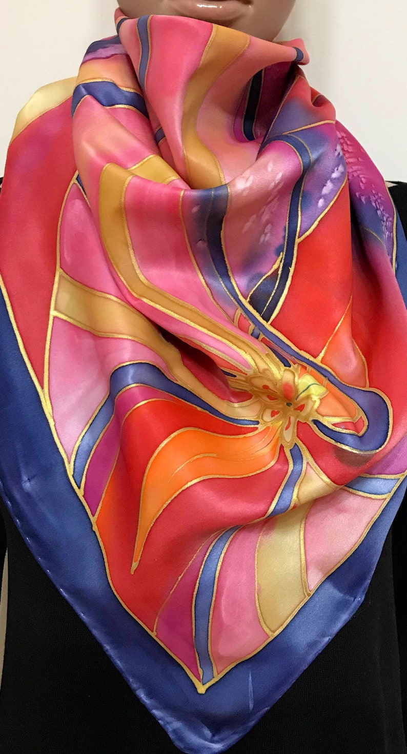 Abstract Red Scarf Etsy