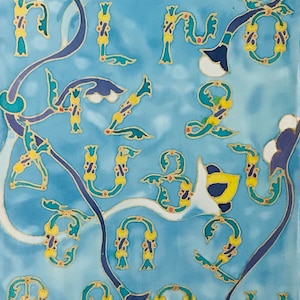 Armenian alphabet on blue