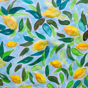 Lemons on blue
