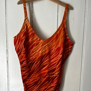 Orange Stripe Swimsuit 80s Swimming Costume 12-14 B Cup, vintage swimming, vintage swimwear, vintage swimsuit, vintage bikini, 80s swimwear