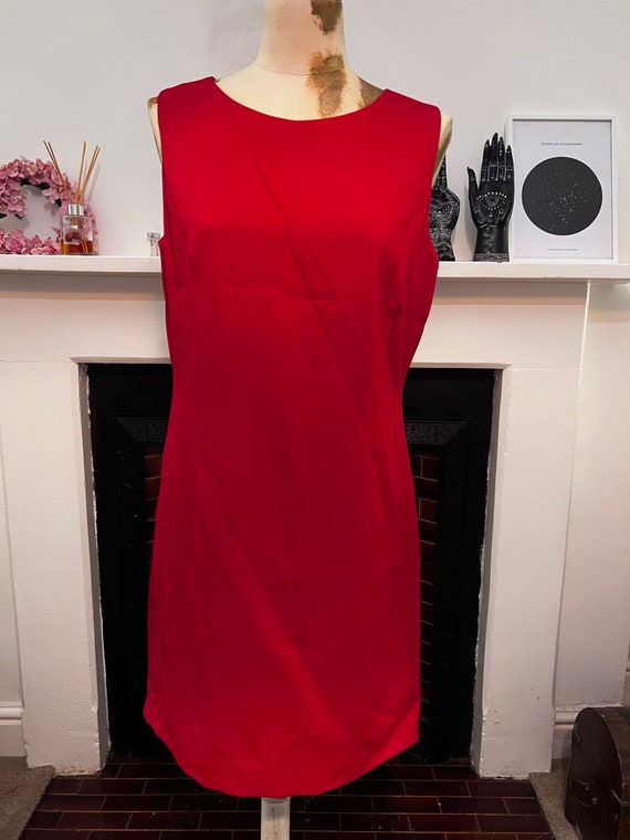Marks & Spencer, 1995 St Michael Wool Shift Dress | Scarlet Red Mini Dress (Unworn)