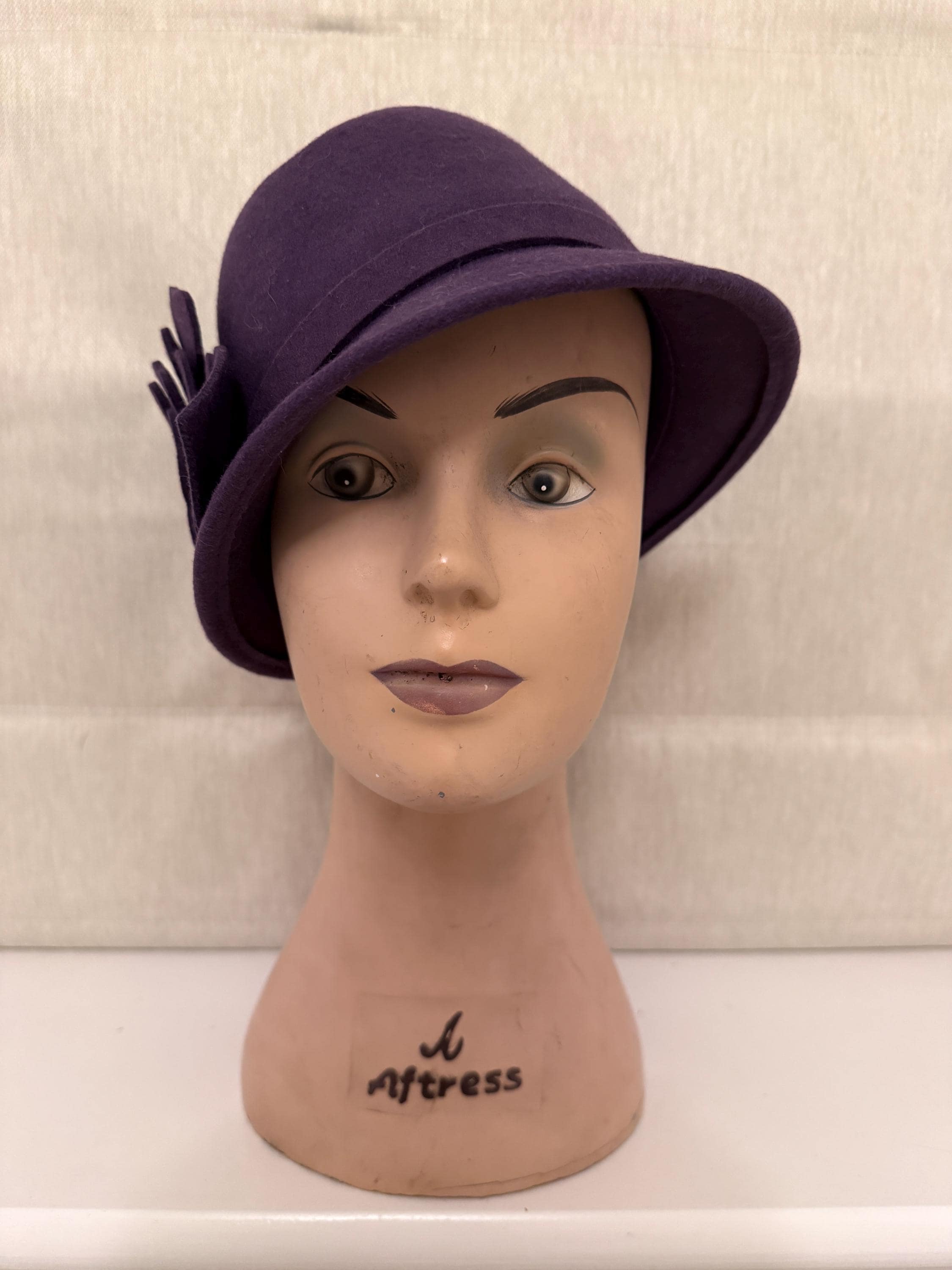 Vintage Purple Cocktail Hat Vintage Cocktail Hat Ultra Chic 1940s Small Round Sculptural  main image 3