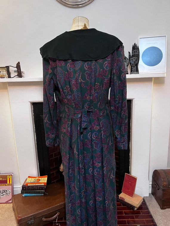 Vintage Laura Ashley Dress Chiffon Collar Paisley Tie… - Gem