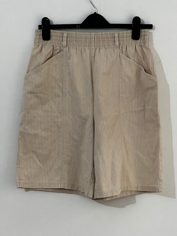 Vintage Smart Beige Stripe Golf Shorts 