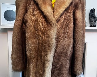 Vintage 50s Faux Fur Coat: Coney Style, Mid-Century Glamour