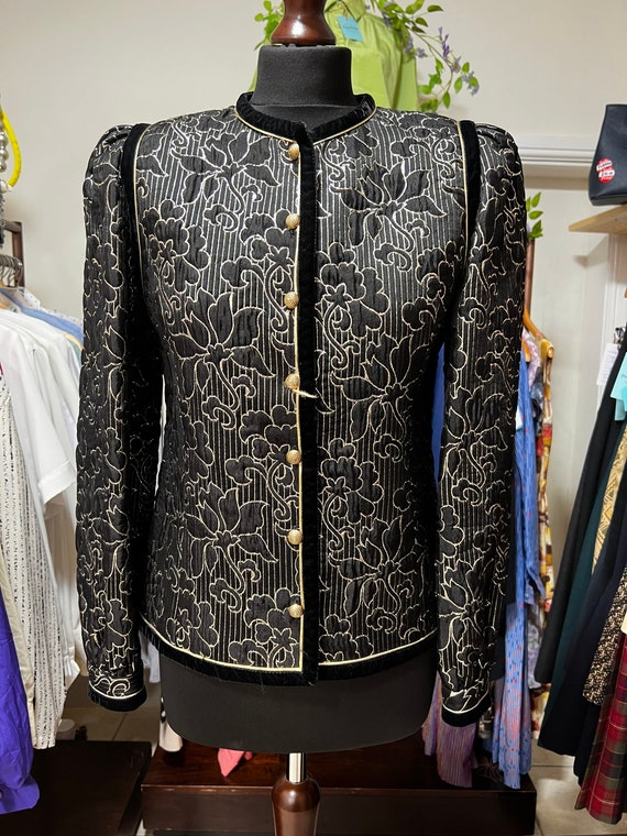 Vintage Blazer Hardy Amies Blazer Evening Jacket Floral Print