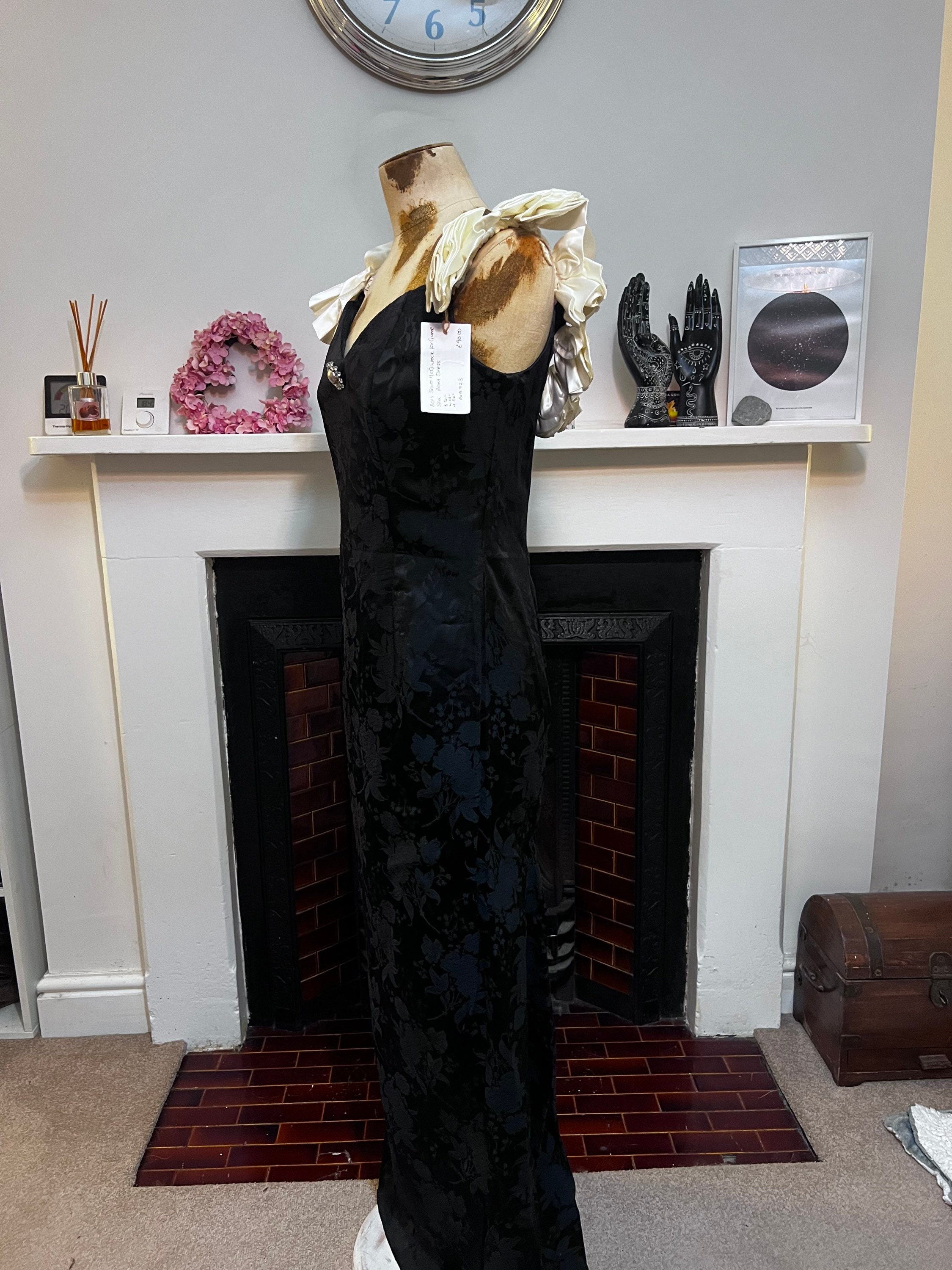 Vintage Dress Black & Cream Scott Mcclintock 80s Prom Dress Vintage Dress Black & Cream Scott Mcclintock 80s Prom Dress