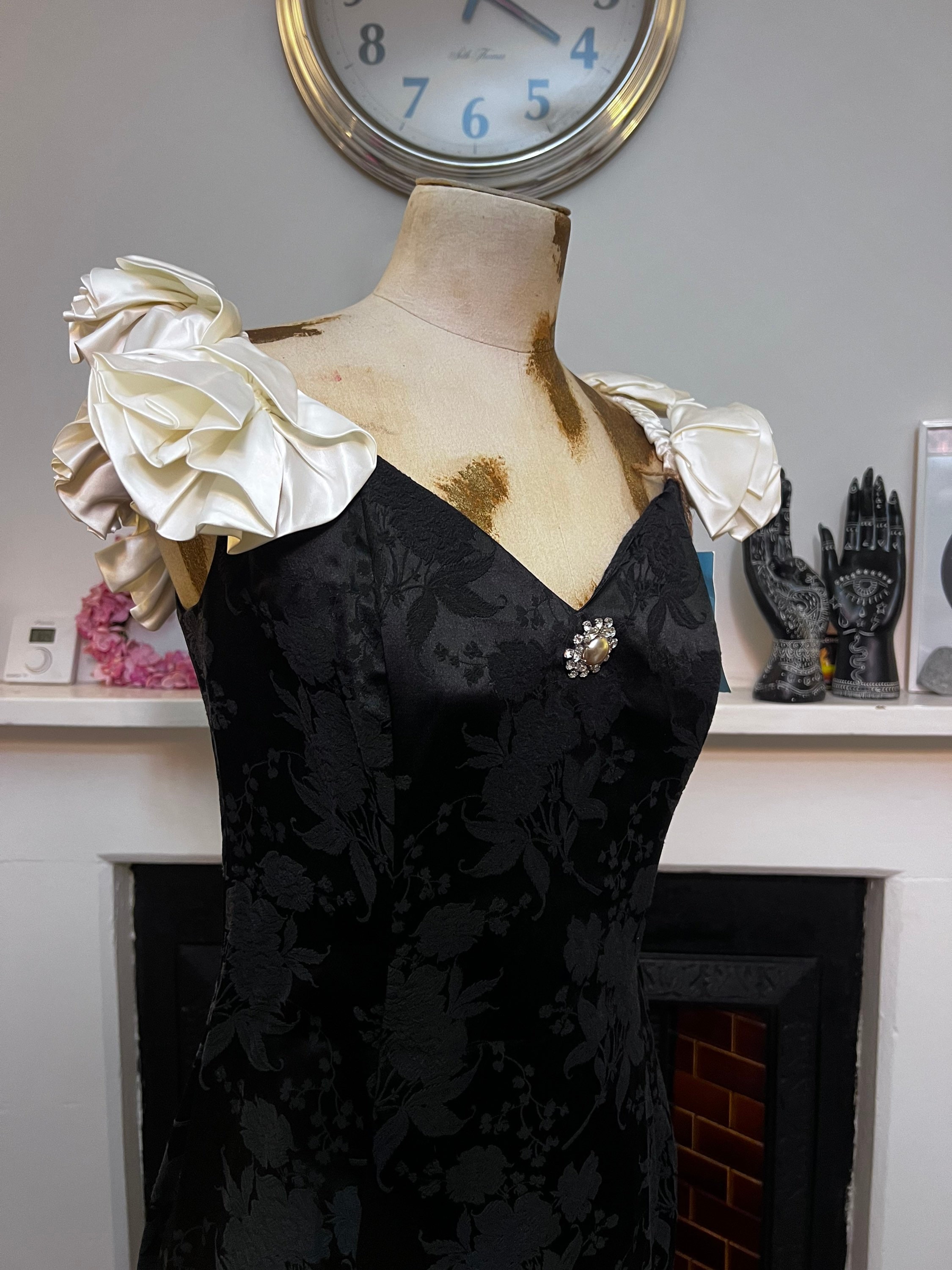 Vintage Dress Black & Cream Scott Mcclintock 80s Prom Dress Vintage Dress Black & Cream Scott Mcclintock 80s Prom Dress