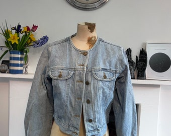 Vintage denim jacket 80’s denim jacket - Vintage denim Jacket Blue Stonewashed Denim, UK10-12, Vintage blue Denim Jacket , vintage Jean Jack