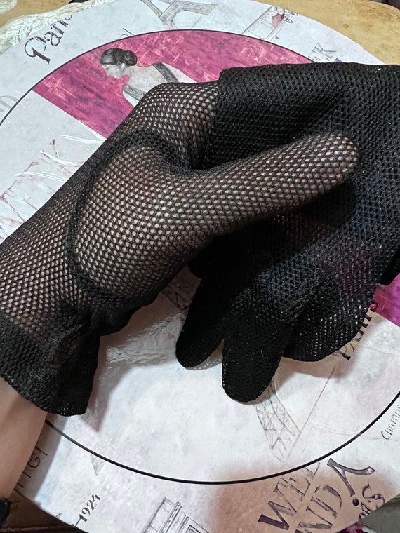 Vintage Ladies Black Stretch Lace Gloves Lace Style Black Gloves