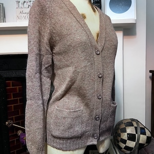 Vintage beige Cardigan long sleeve cardigan wool knit cardigan, vintage, knitwear, vintage vest, 70s cardigan beige cardigan 100% wool