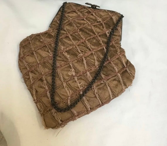 30s handbag 1930’s Frame Purse Bronze Spade Quirky