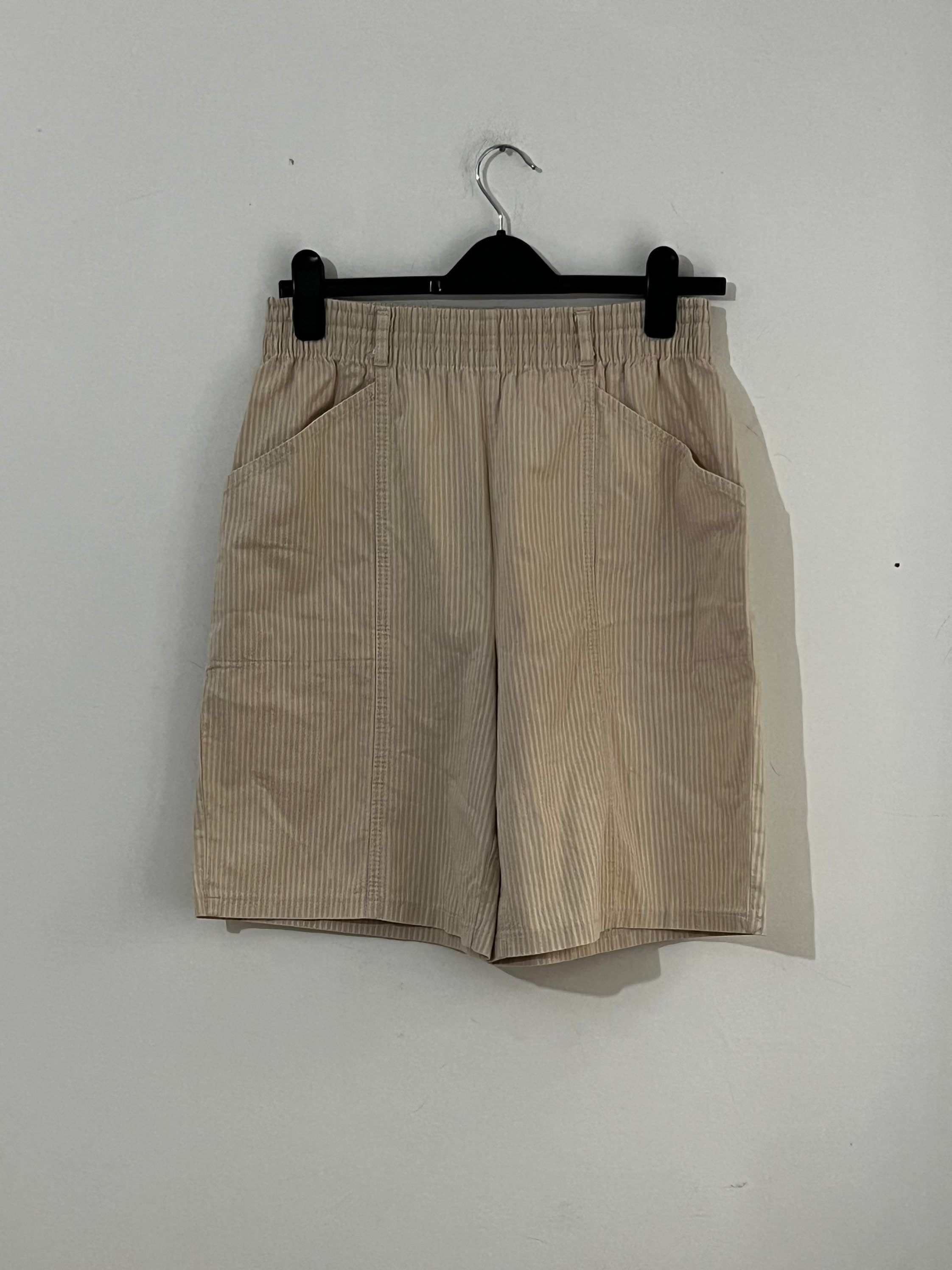 Vintage Smart Beige Stripe Golf Shorts 