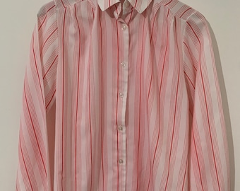 Vintage red Blouse Shirt red and white stripe pattern blouse vintage Debenhams 80s, vintage blouse, vintage top, vintage, vintage shirt, vin