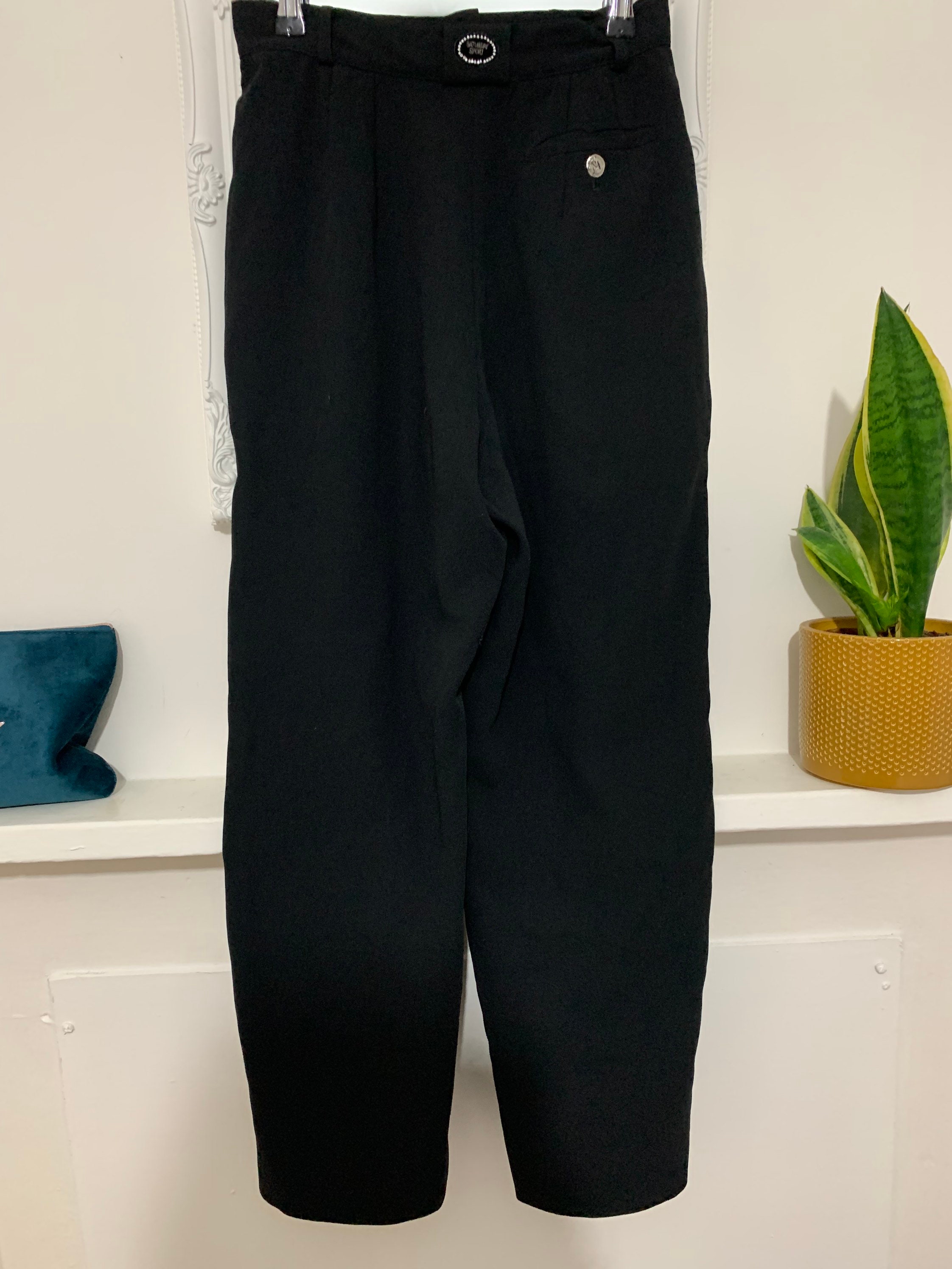 Vintage Black Trousers High Waisted 