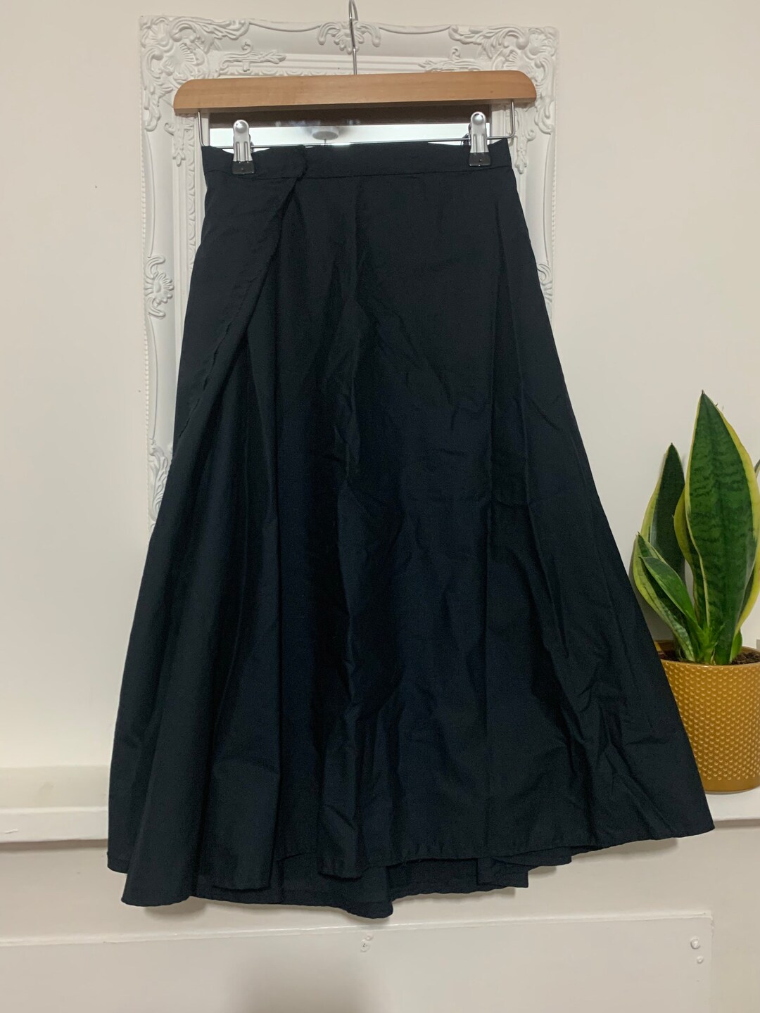 70s Black Circle Skirt Wrap Circle Skirt UK8 Hand Made - Etsy UK