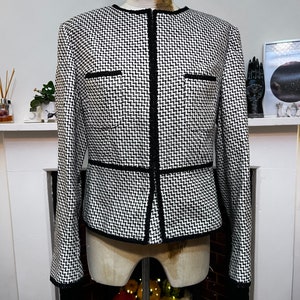 Vintage Blazer, Black white Houndstooth JacketVintage UK12, M&S, vintage Blazer, vintage jacket, vintage checked blazer, vintage suit jacket