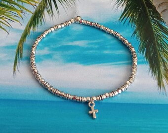 Silver Bracelet - Karen Hill Tribe bracelet  - Beaded bracelet - Charm bracelet - Choose charm - Gift for woman - Birthday gift For girls