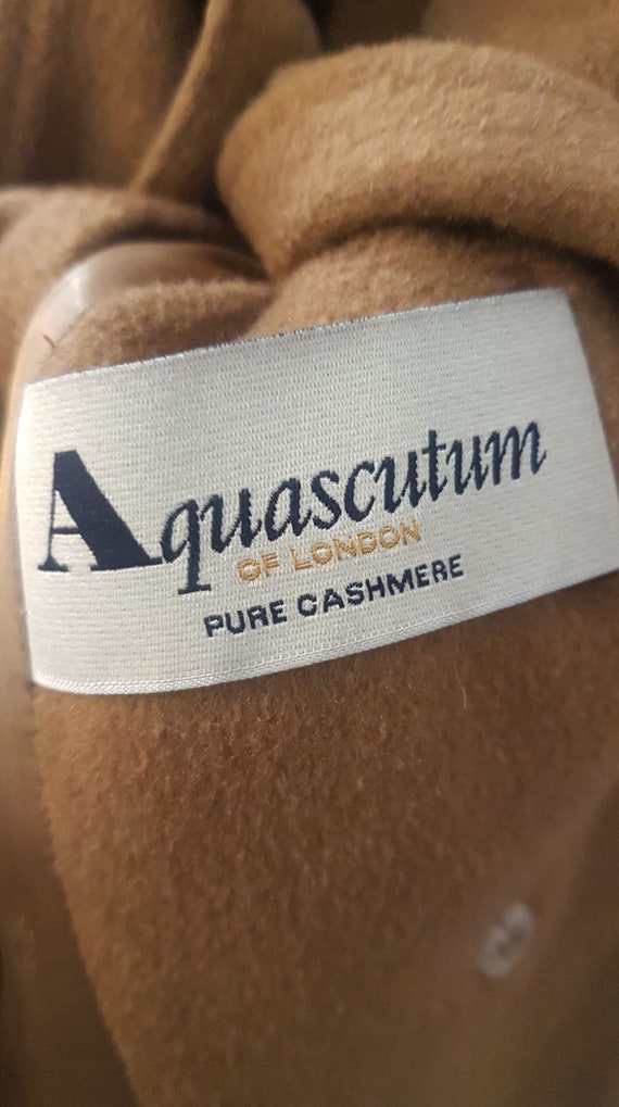 Vintage 90s Aquascutum Wool Cashmere Camel Trench… - image 7