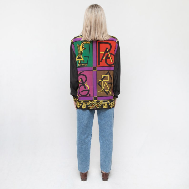 Vintage Retro 80s Silk Lorena Shirt Blouse
