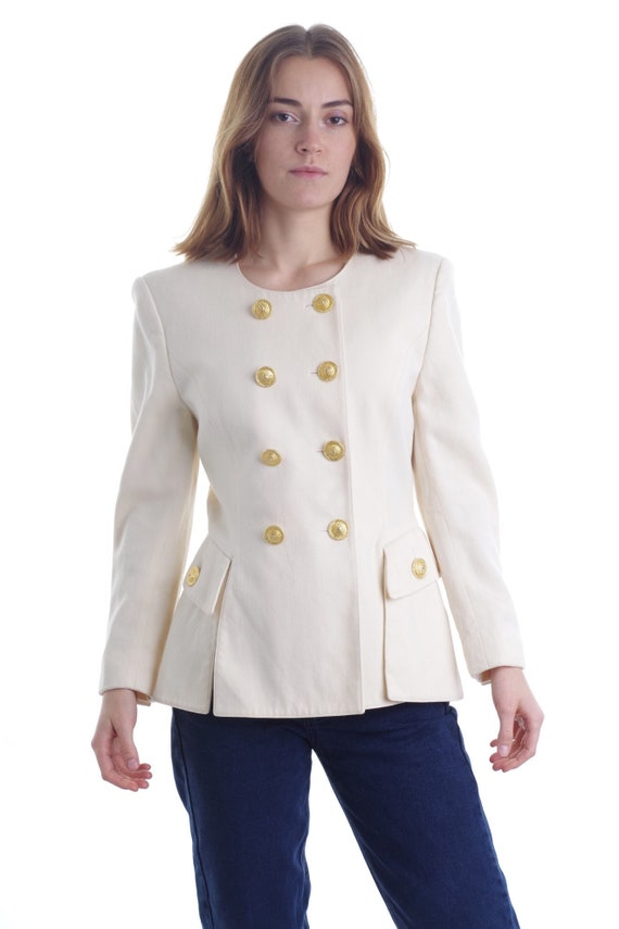 Vintage ESCADA Woolen Blazer with Golden Buttons S