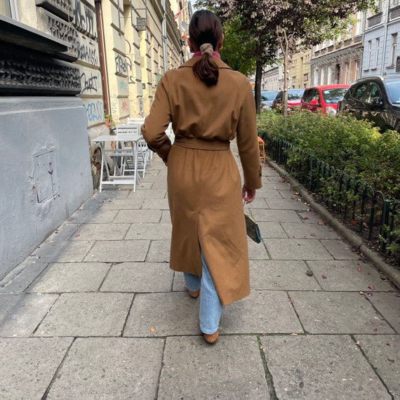 Vintage 90s Aquascutum Wool Cashmere Camel Trench… - image 6