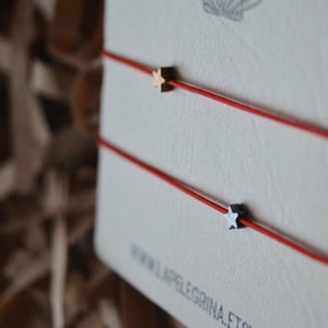 Bracciale dei desideri con piccola stella/Braccialetto di filo/Braccialetto di corda rossa/Braccialetto con biglietto di citazione motivazionale/Il regalo perfetto