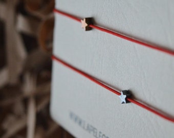 Wish Bracelet with Tiny Star/Thread Bracelet/Red String Bracelet/Motivational Quote Card Bracelet/The perfect gift