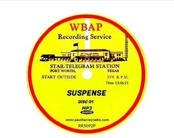 Suspense (918 Shows) Old Time Radio MP3 26 CD'S