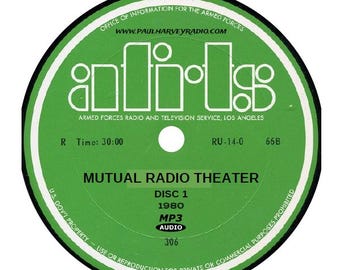 Mutual Radio Theater (103 Shows) Old Time Radio MP3 3 CD'S